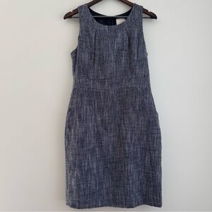 J.Crew Suiting Sheath Dress Black White Tweed Sleeveless